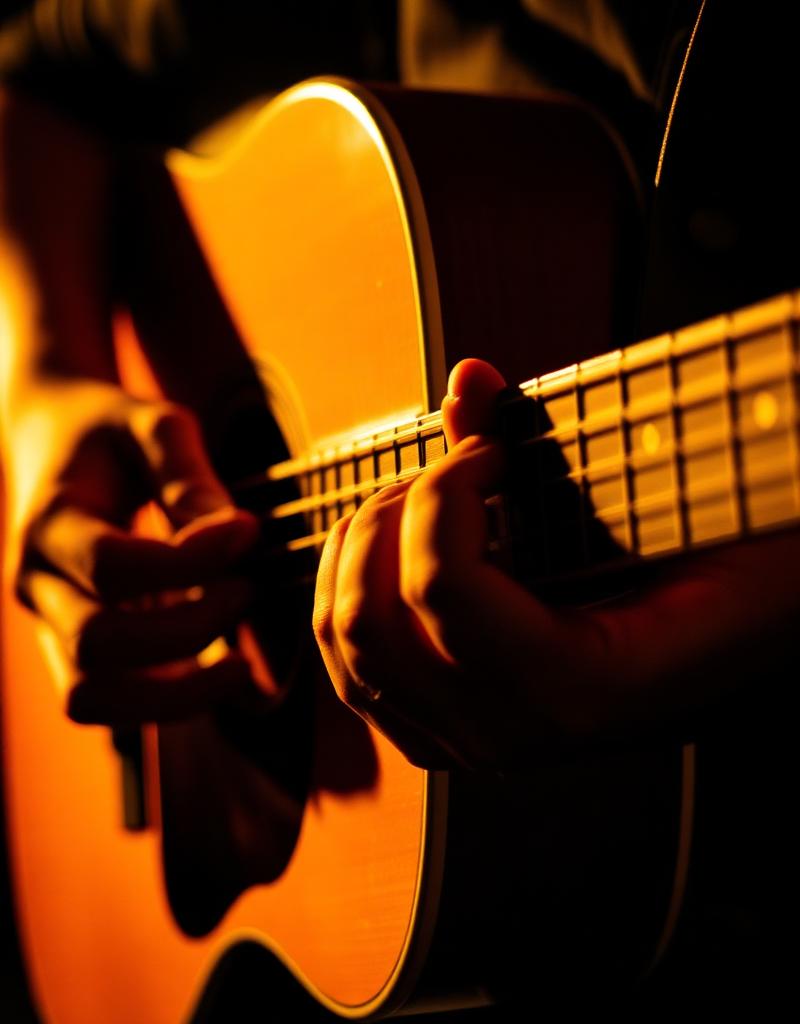 Guitarist hands in studio
